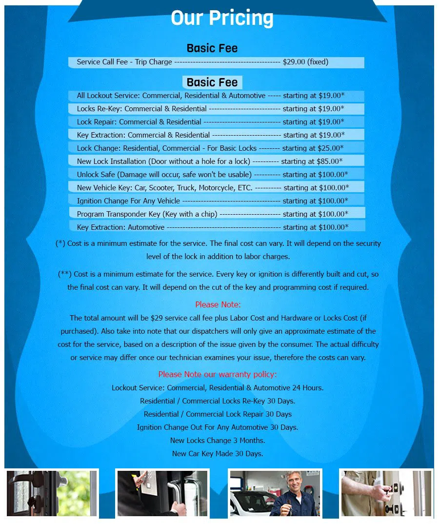 Stamford Expert Locksmith, Stratford, CT 203-651-6680 - Pricelist